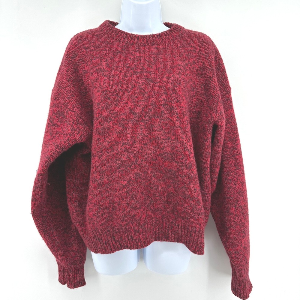 Vtg Eddie Bauer Crewneck Sweater Marled Wool Blend Heritage FIshermanWomens M
